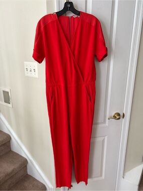 Trina Turk Bright Red Wrap-Style Top